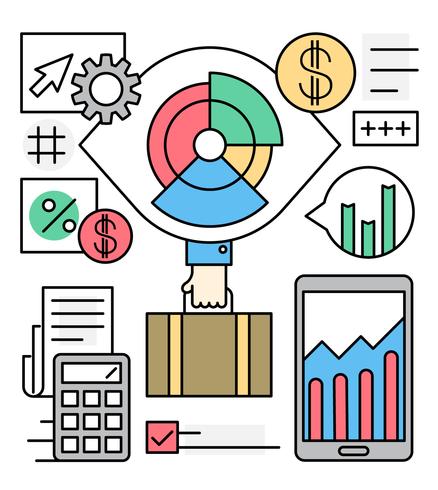 Estadísticas de crecimiento empresarial vector