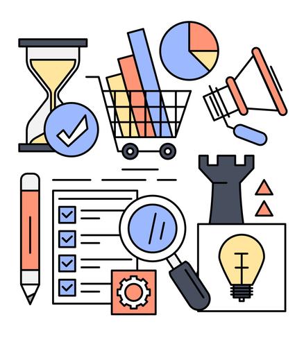 Iconos de marketing lineal vector