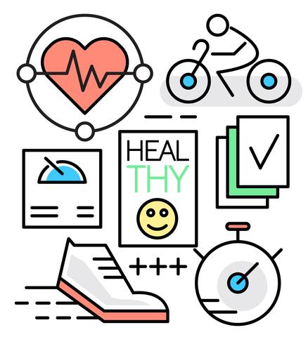 Linear Healthy Lifestyle vector