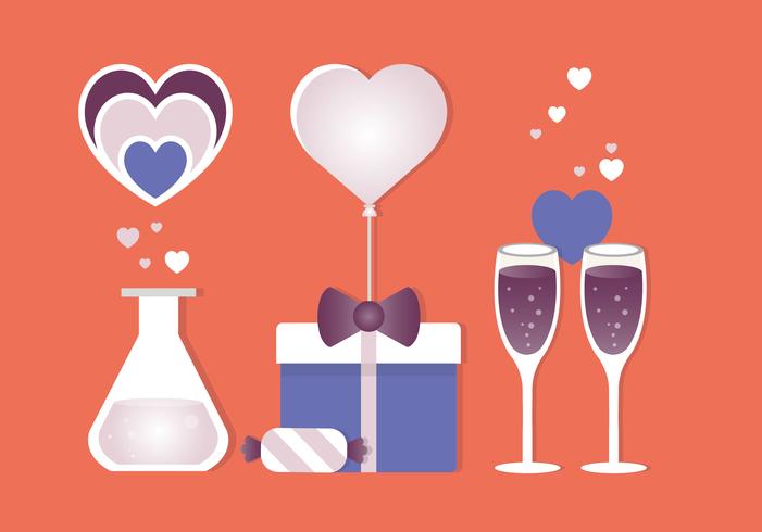 Valentine's Day Vector Greeting Card Elements