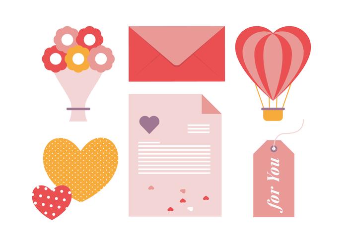 Valentine's Day Vector Greeting Card Elements Illustration