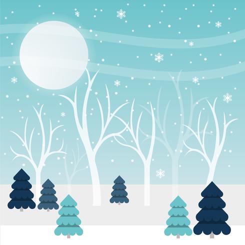 Beautiful Winter Landscape Vector Illustration