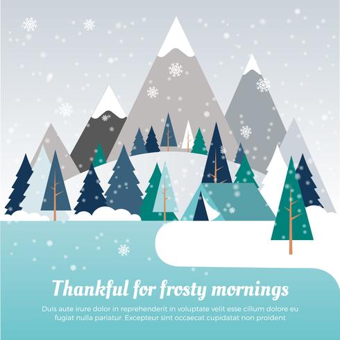 Beautiful Winter Landscape Vector Illustration