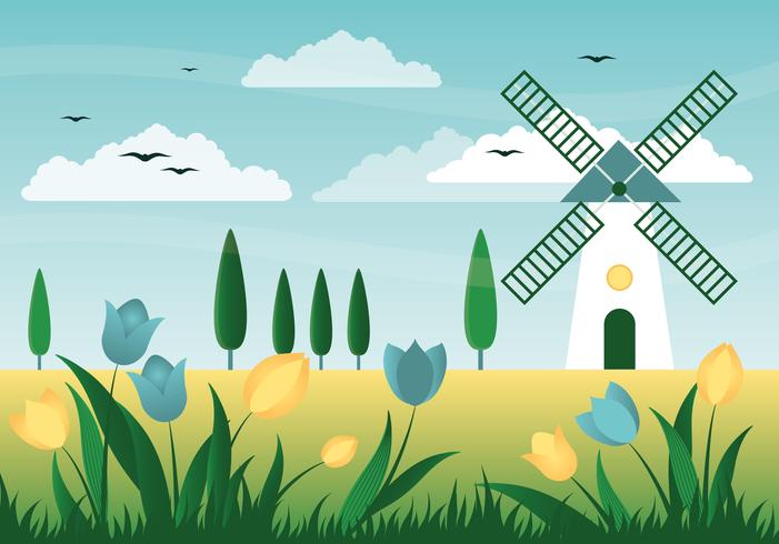 Hermosa ilustración de fondo de primavera vector