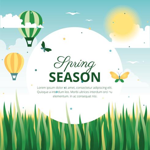 Beautiful Spring Vector Greeting Card