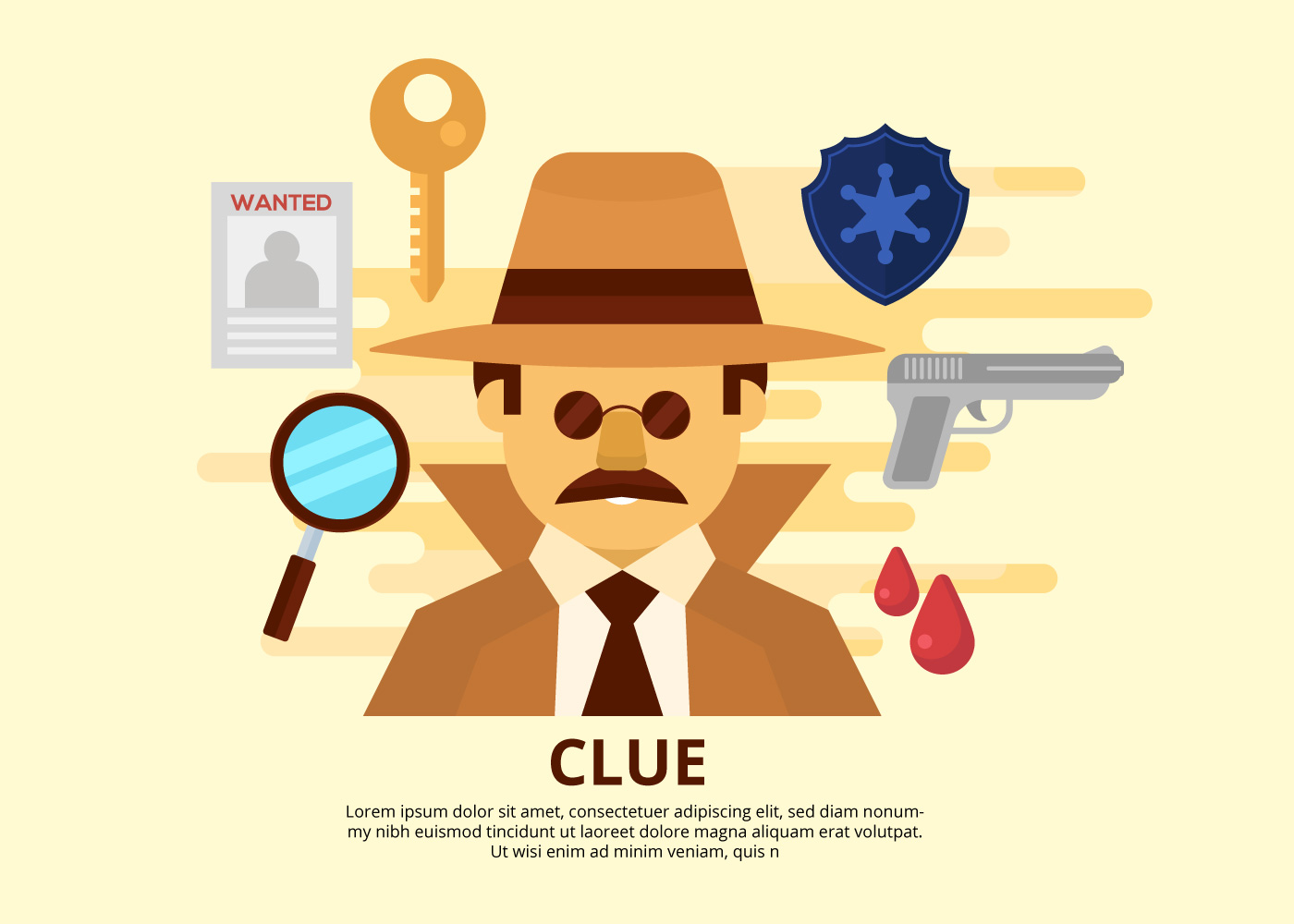 Download Free Detective and Clue Vector Illustration for free.