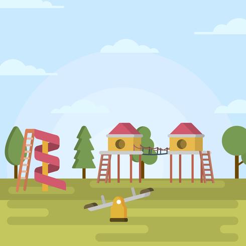 Flat Playhouse Vector Illustration