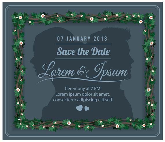 Wedding Save The Date Floral Vector