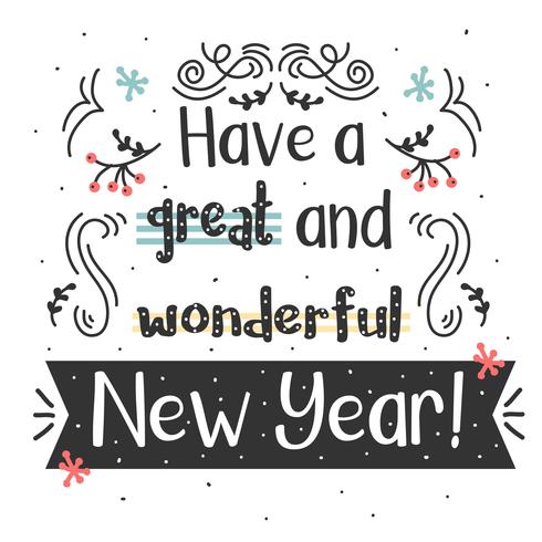 New Year Typography Vector