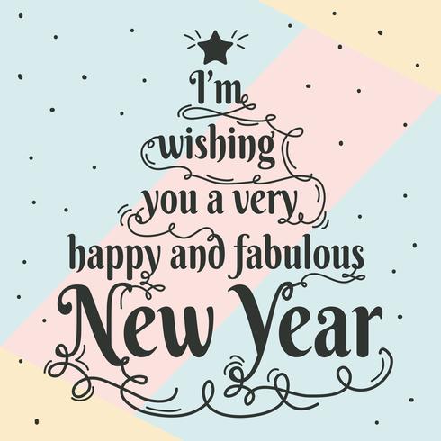 Happy And Fabulous New Year Typography Vector