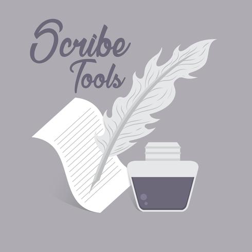 Scribe Tools Illustration vector