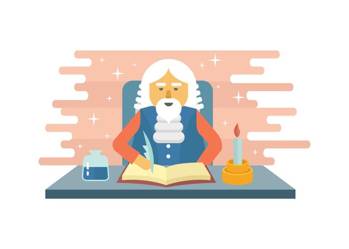 Medieval Scribe Character Illustration vector