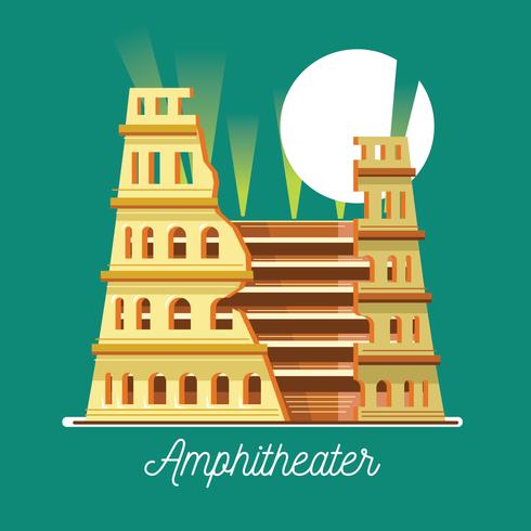 Vector Illustration of the Amphitheater in Flat Style