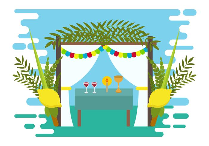 Decorative Sukkah Vector Illustration