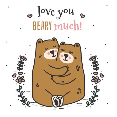 Te amo Beary Much Vector