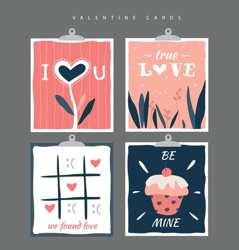 Colección de tarjetas de San Valentín vector