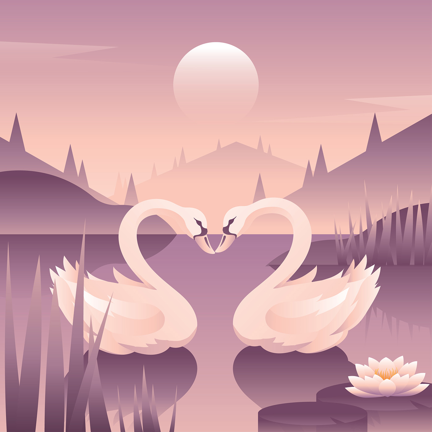 Swans Love Vector 175110 Vector Art at Vecteezy