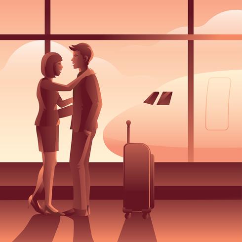 Goodbye At Airport Vector