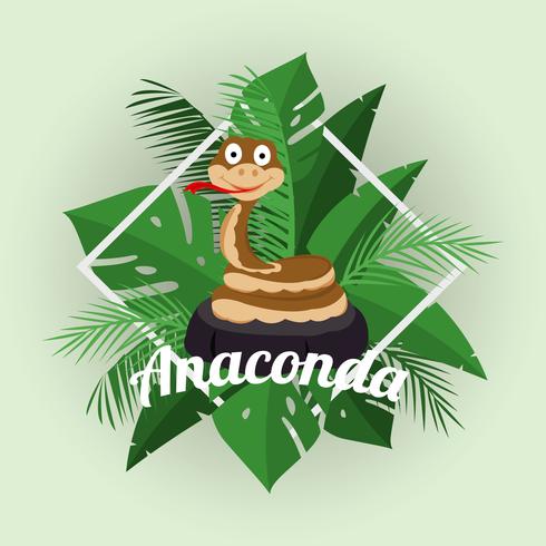 Cartoon Anaconda Illustration vector
