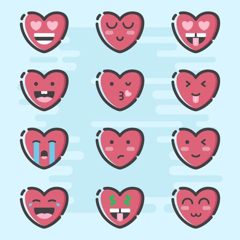 Valentine Day Emoticon Vector