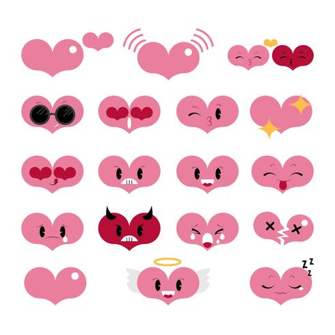 Corazón Emoji Set Vector