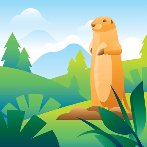 Gopher ilustración vectorial gratis vector