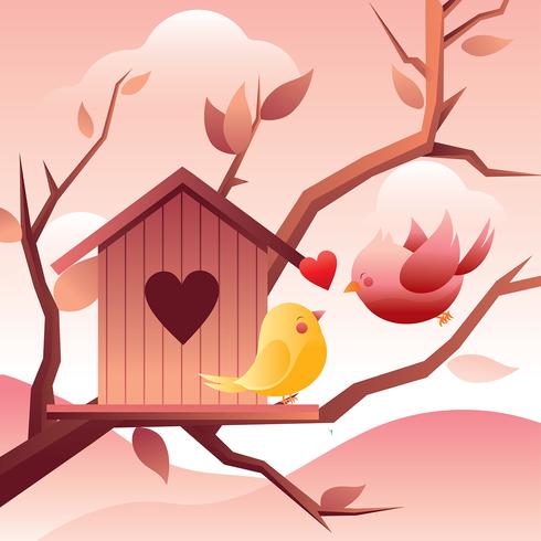 Love Bird Illustration Vector libre