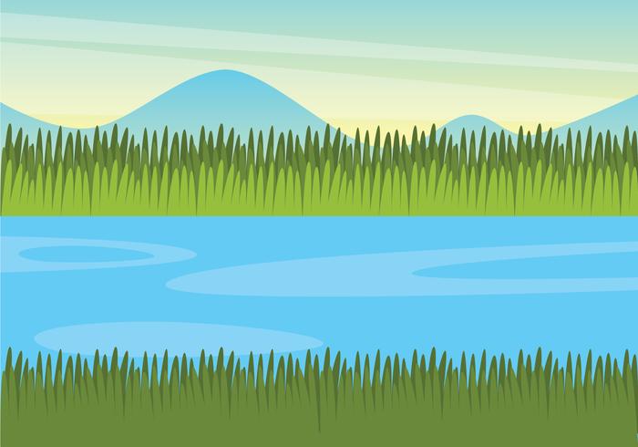 Ilustración de paisaje de pantano vector