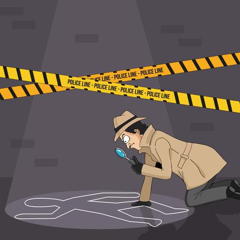 Detective que encuentra una pista vector