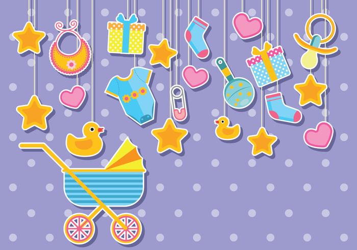 Cute Baby Shower Illustration vector