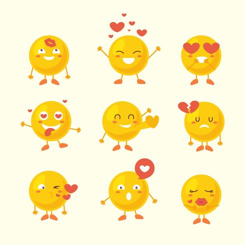 Lindo emoji amarillo para San Valentín vector