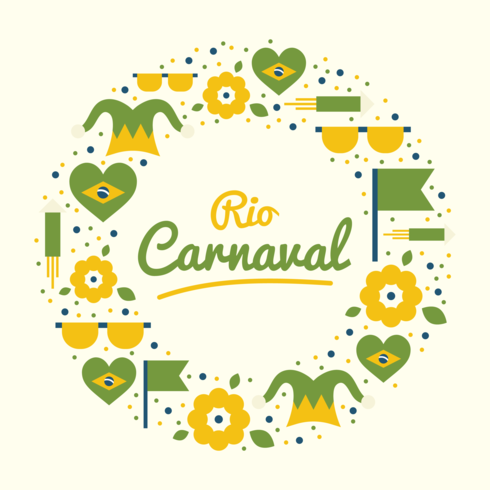 circle rio carnaval vector