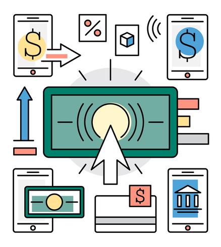 elementos lineales de vector de finanzas y banca