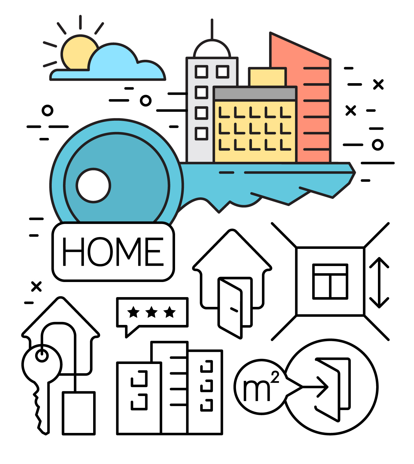 Real Estate Icons 175221 Vector Art At Vecteezy