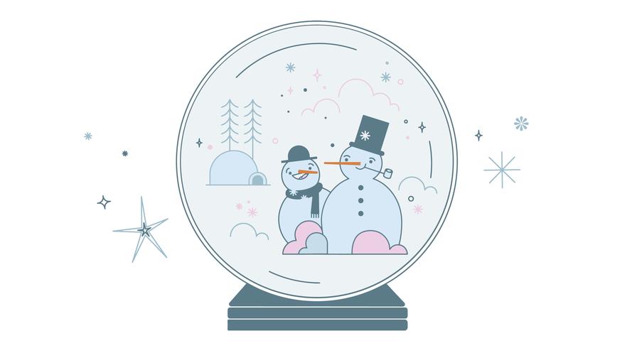 Vector de muñeco de nieve globo de nieve