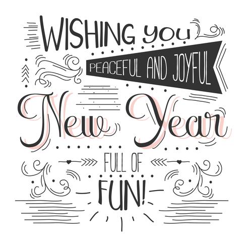 New Year Typography Vector Background