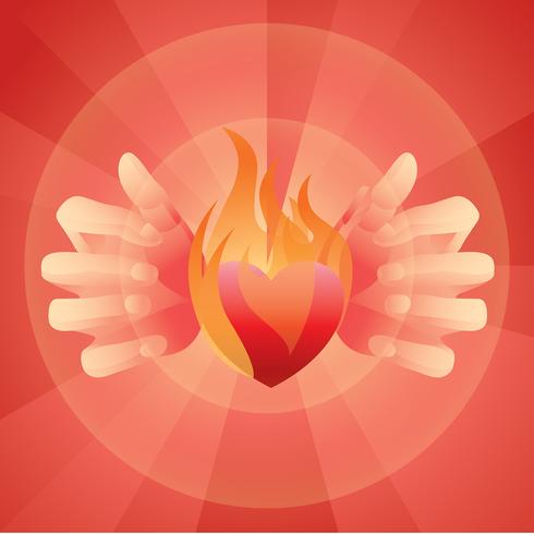 Flaming Heart Free Vector