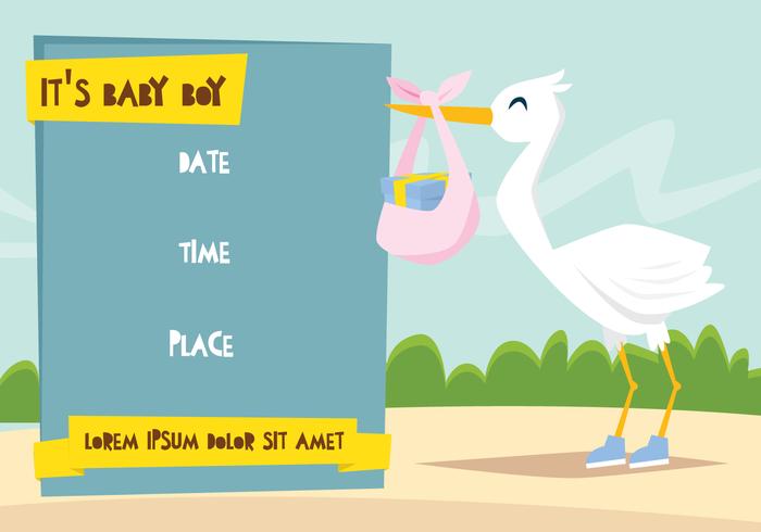 Stork Bring A Gift Illustration vector