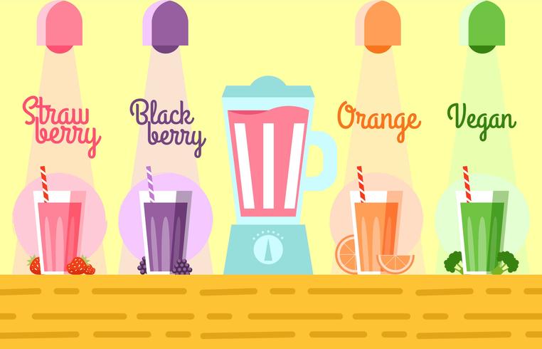 Smoothie Ingredients Flat Illustration Vector