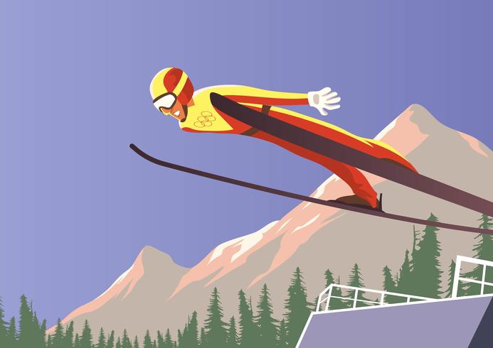 Winter Olympics Ski Jumping vector