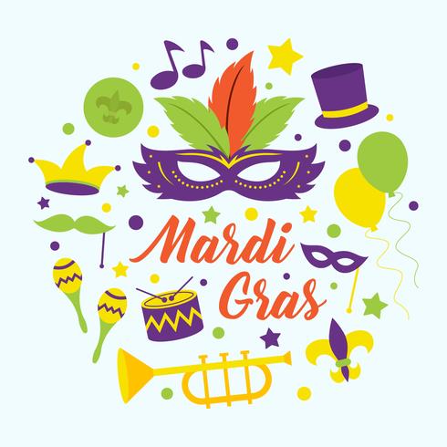 Mardi Gras Parade Vector Illustration