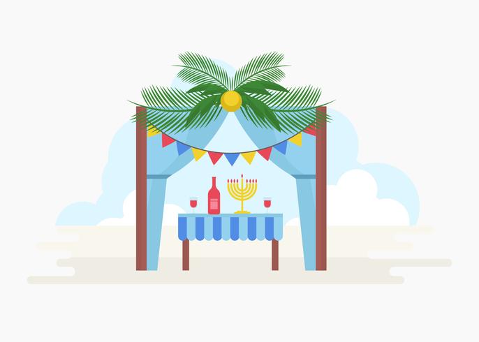 Free Decorative Sukkah Vector Illustration