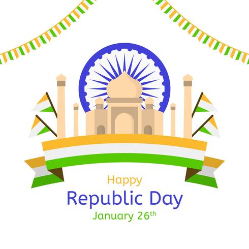 Flat Republic Day Vector Background