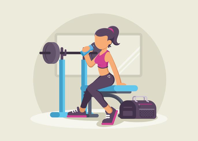 Stylish Fitness Trainer In The Gym vector