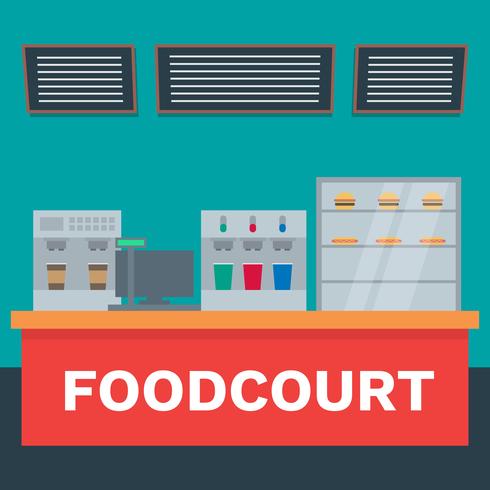 Fast Food Market Vector Flat Material Design