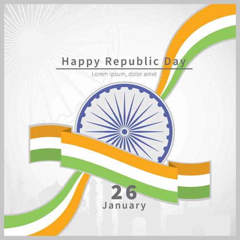 Ilustración de bandera de India Republic Day vector