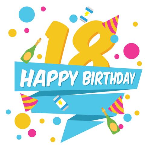 18 Birthday Party Background vector