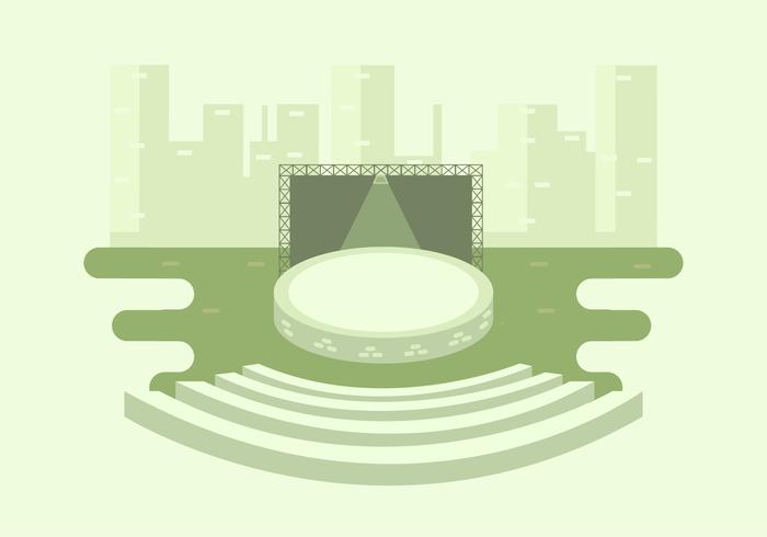 A Stage With City Background  vector