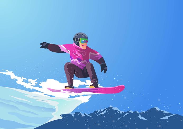 Juegos Olímpicos de invierno Snowboarding vector