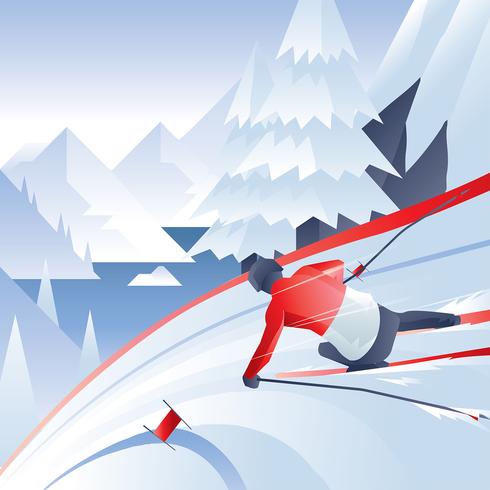 Winter Olympics Snow Ski Vector